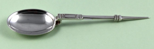 rare highly decorative silver spoon for a christening gift 