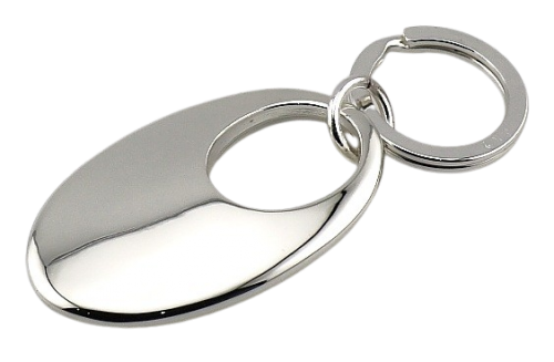 Silver Plated, Oval Keyring