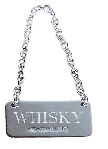 Solid Silver Decanter Label N