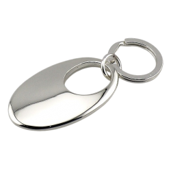Silver Plated, Oval Keyring