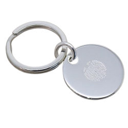 Silver Plated Round Keyring LP
